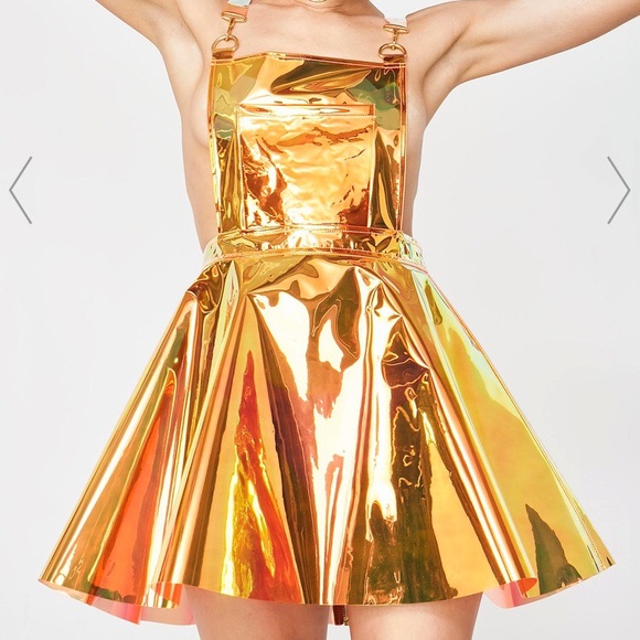 flame gurl hologram overall dress
